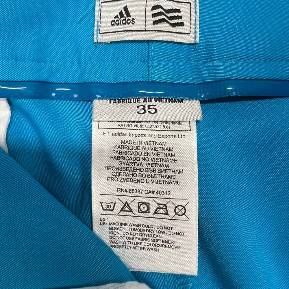 Adidas Mens Golf Shorts Cobalt‎ Blue Tech Flat Front Size 35 Inseam 10.5" - Picture 4 of 9